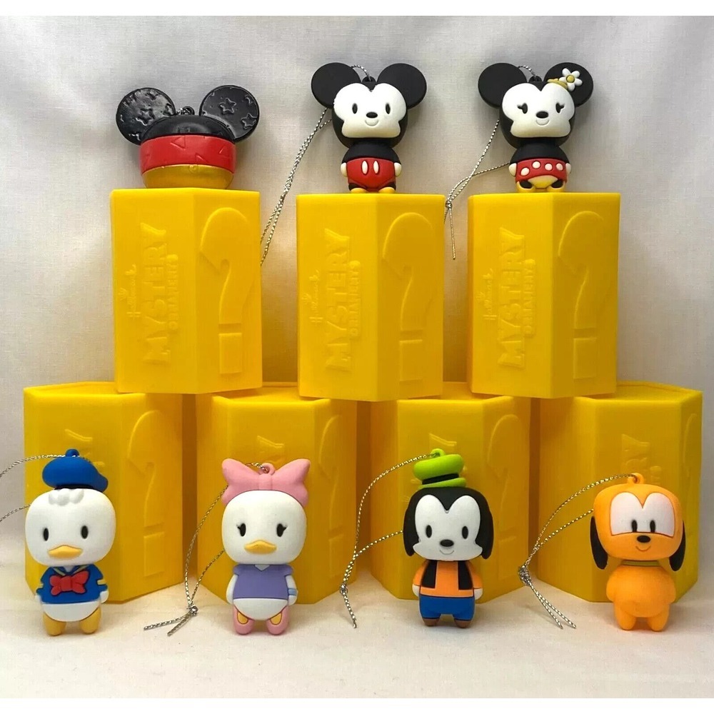 HALLMARK MYSTERY ORNAMENTS DISNEY MICKEY MOUSE‎ & FRIENDS COMPLETE SET OF 7 RARE